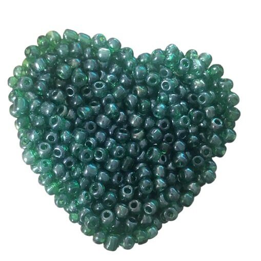 3060B Margele nisip 4mm , 200gr - verde translucent inchis