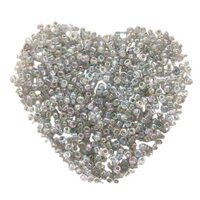 3089B Margele nisip 2mm , 200gr - albe cu irizatii