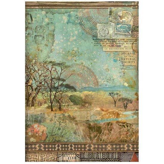DFSA4686 A4 Rice paper packed - Savana tree