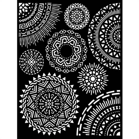 KSTD100 Thick stencil cm 20X25 - Savana tribal circles