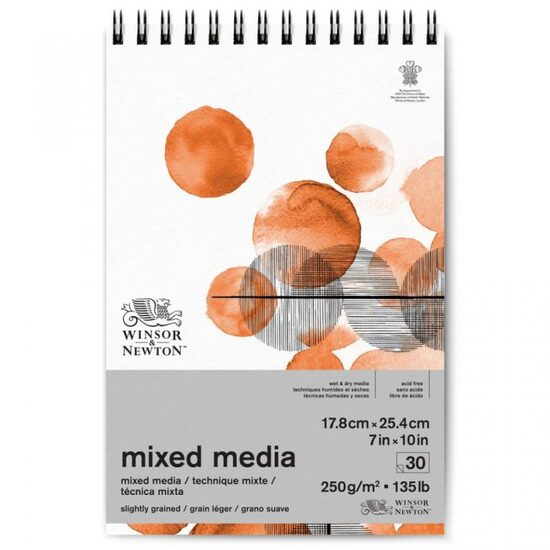 Bloc cu spirala 30 coli mixed media, 250gr - Winsor & Newton