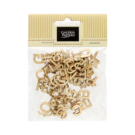 253017 Wooden elements letters 13 mm, 86 pcs/pack (semi-finished product)