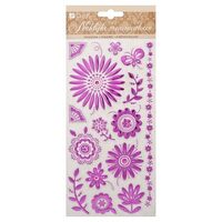 NAK20 - Stickere din folie embosata - flori mov - Dp Craft