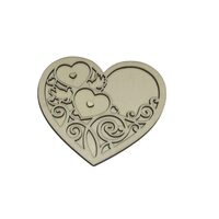 Placa pt. Verighete - Inima cu Porumbel - 14 x 15 - Plop - C-ART