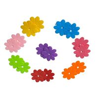 Set 16 flori din fetru colorat, 8 petale, 3.5 cm - CS-R