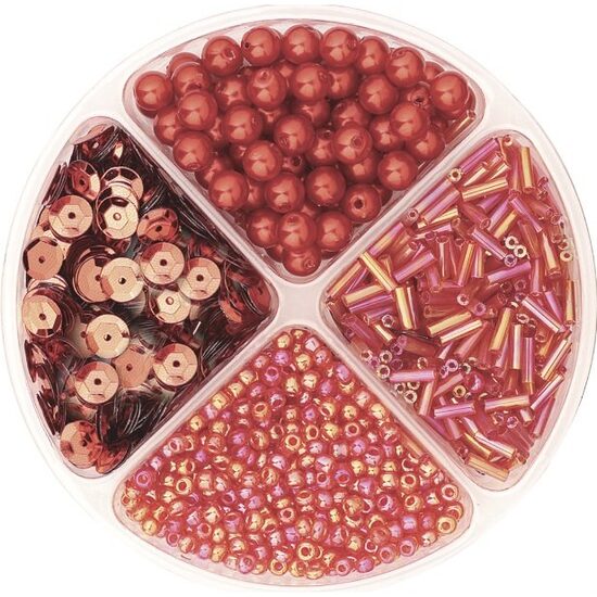 216116159 - Set 30gr margele si paiete - rosii - Heyda