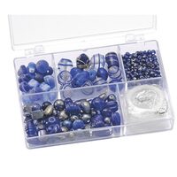 216049350 - Set 80gr margele asortate - albastre - Heyda