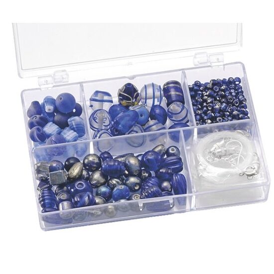 216049350 - Set 80gr margele asortate - albastre - Heyda
