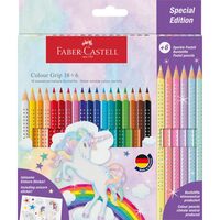 FC201543 Set creioane colorate 18+6 culori grip 2001 UNICORNI Faber-Castell