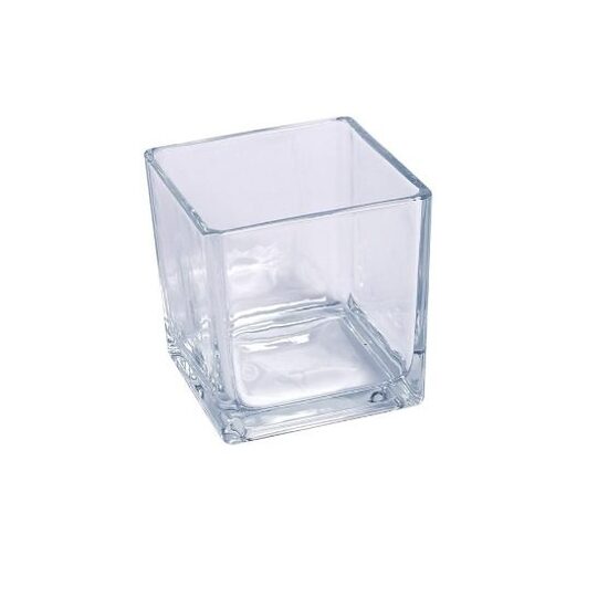 Suport patrat din sticla pentru lumanare - Pentart