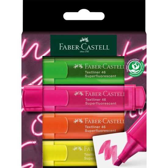 FC245600 Textmarker set 4 superfluorescent Faber-Castell