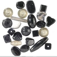 EF/MAR-2114789 Margele indiene din sticla, 12-18 mm – black