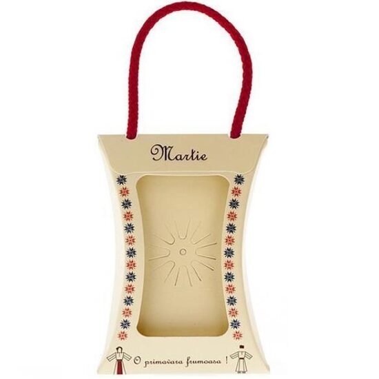 AMB07 - Ambalaj martisor , gentuta bej cu motive traditionale , 10/set - CALLI