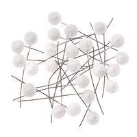 DPZA-012 - Set 24 bilute decorative albe cu glitter - DP CRAFT