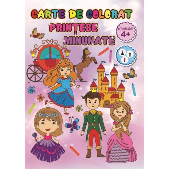 Carte de colorat - Printese Minunate - LIBR.