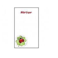 AT08 - Set 10 cartonase martisor - Trifoi cu buburuza - 5 x 8.5 cm - DRG-T
