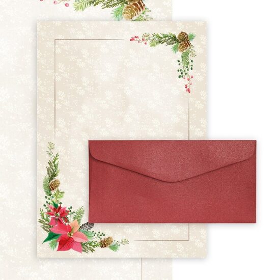 206212 Set 20 cartoane A4 , 100gr. - Christmas + 10 plicuri DL rosii - Galeria Papieru