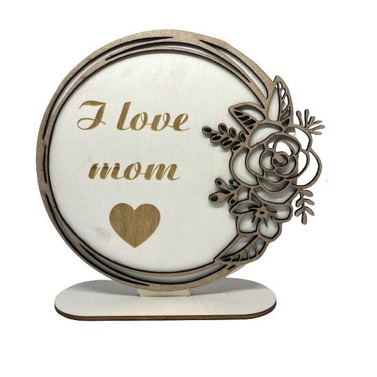 Stand - I Love Mom - 2 Straturi - 20 x 20cm - Plop + HDF - C-ART