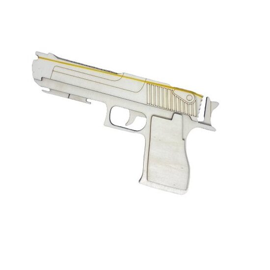 Pistol din lemn - 23 x 12cm - Plop - C-ART