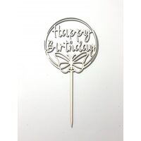 Topper - Happy Birthday cu fluture - C-ARTp