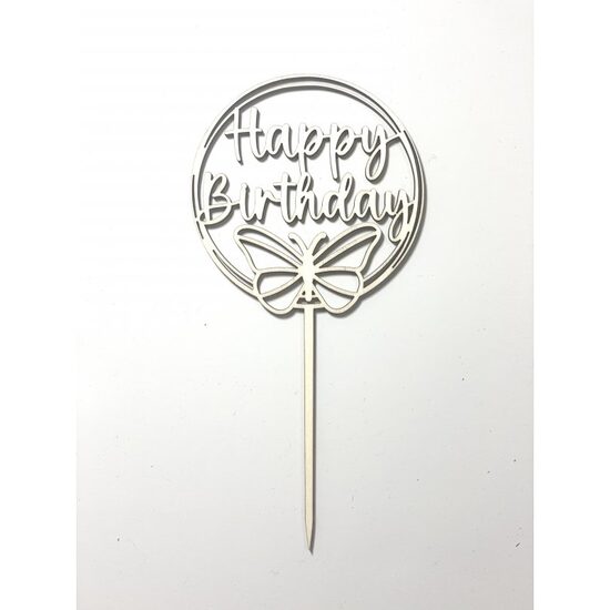 Topper - Happy Birthday cu fluture - C-ARTp