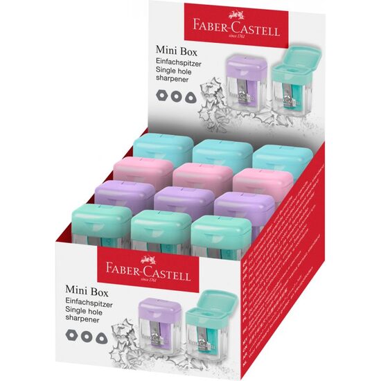 FC182801 Ascutitoare plastic simpla cu container pastel Faber-Castell