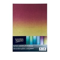 208200 - Set 6 cartoane A4 cu glitter fin - Galeria Papieru