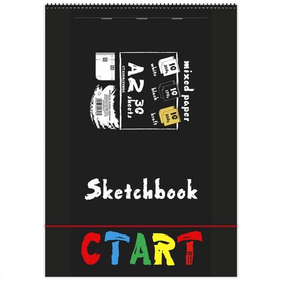 Bloc schite A2 , mixed paper - portrait - LIBR.