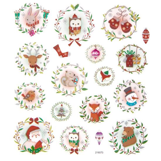 DPNK-131 - Set 18 stickere Craciun - bufnite , ren, mos - DP CRAFT