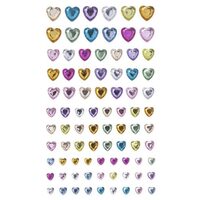 GRKR-131 - Set 84 strasuri adezive - inimi multicolore - DP CRAFT
