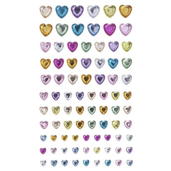 GRKR-131 - Set 84 strasuri adezive - inimi multicolore - DP CRAFT