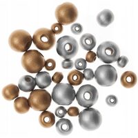 GRKO-139 - Set 30 margele lemn aurii/argintii - DP CRAFT