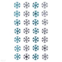 GRKR-128 - Set 28 strasuri adezive argintii/albastre - fulgi - DP CRAFT
