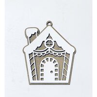 Figurina lemn de agatat - casuta - C-ART