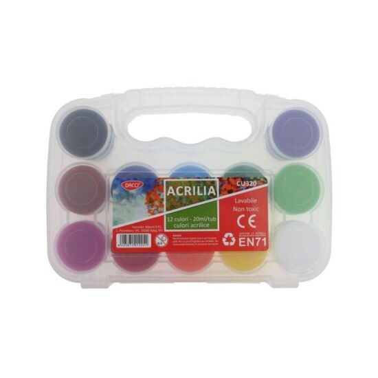 CU320 Culori acril 12 culori 20 ml Acrilia DACO 