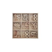 355574 Set 36 figurine lemn, cifre - ANT-CH