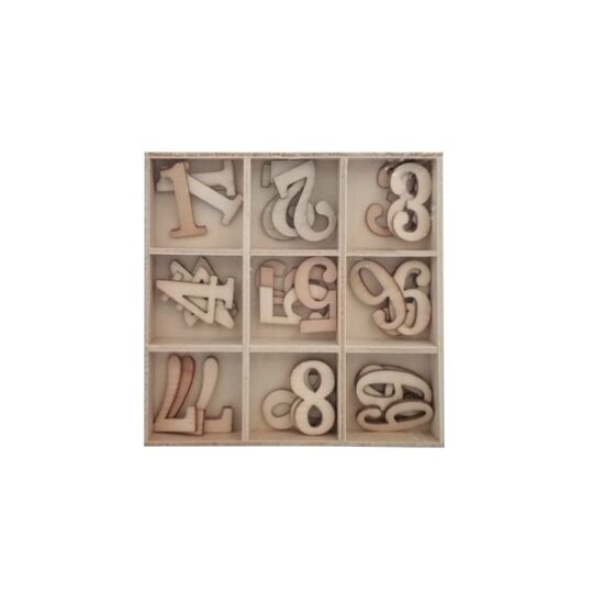 355574 Set 36 figurine lemn, cifre - ANT-CH
