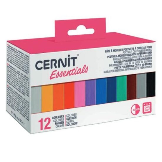Set 12x25g pasta polimerica de modelat - Cernit Essentials