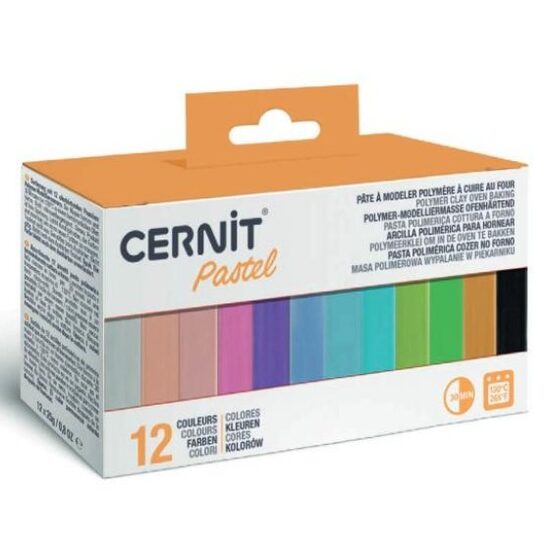 Set 12x25g pasta polimerica de modelat - Cernit Pastel