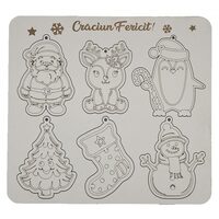 Placuta cadou - Set 6 figurine pt. pictat - Model 1 - Craciun - C-ART