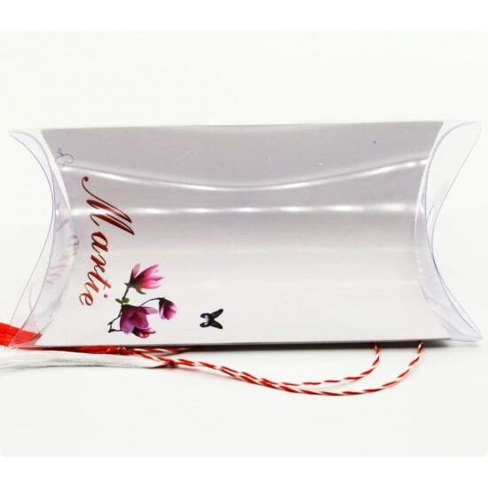 Set 5 cutii tip pillow + snur + cartonas,9.8x5.2cm - Magnolie - CS-R