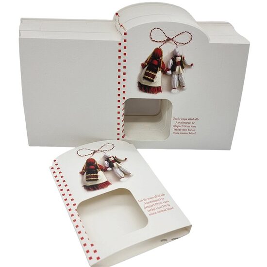 Set 10 cutiute pt martisor - ciucuri + text - LEYA