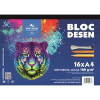 K99200A4001 Bloc desen A4 ANIMALE 180gr/mp, 16 coli - Koh-I-Noor