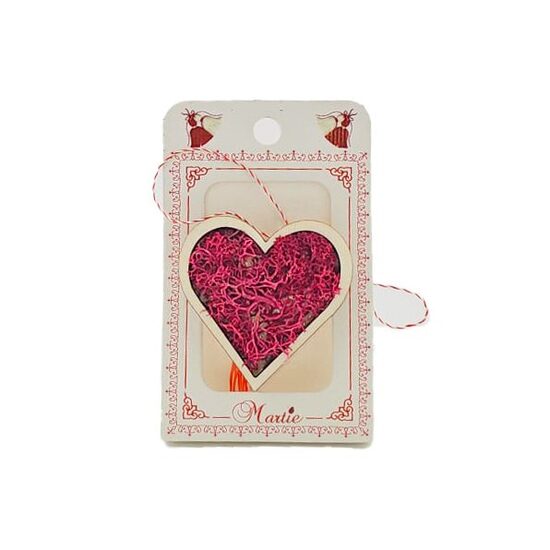 Martisor cu licheni - Inima - Martie - C-ART