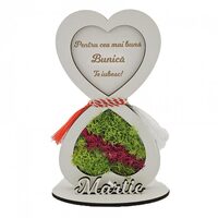 Rama cu licheni si mesaj - Bunica - Martie - C-ART