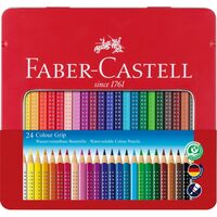 FC112423 Set 24 creioane colorate in cutie metalica Grip 2001 - Faber-Castell
