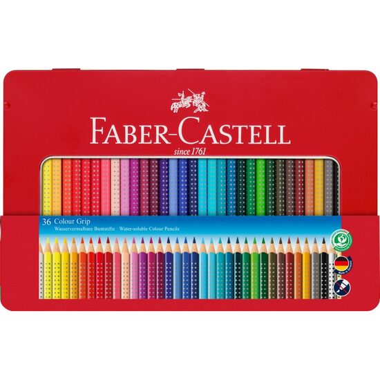 FC112435 Set 36 creioane colorate in cutie metalica Grip 2001 - Faber-Castell