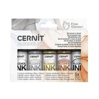 Set alcohol int - Cerneala pe baza de alcool, culori metalizate - Cernit