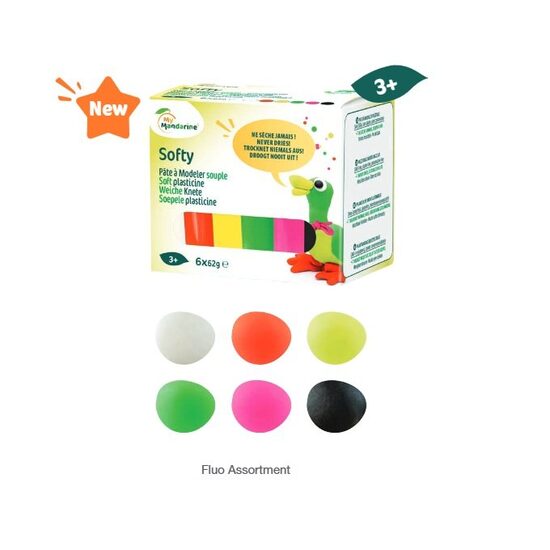 Set plastilina neon - Softy - 6x62gr - Darwi