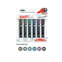 Set 6 markere Marbel 4mm,culori metalice - Darwi